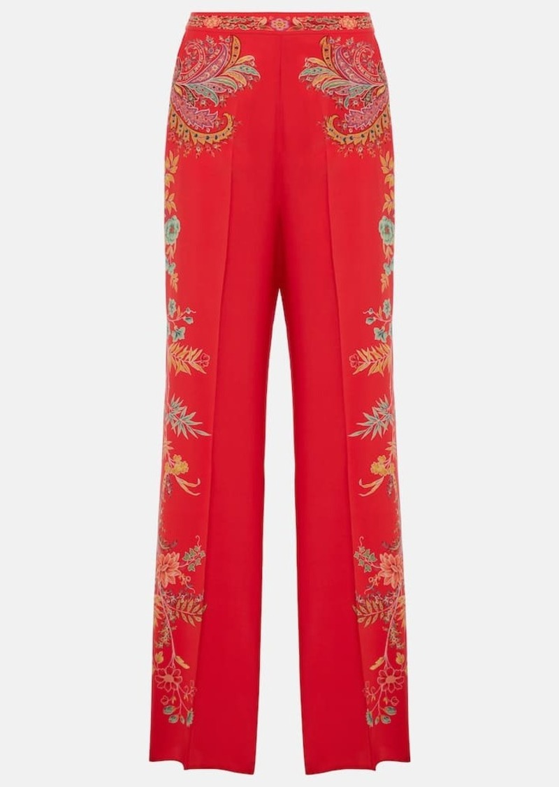 Etro Floral silk crêpe de chine palazzo pants