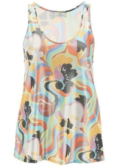 Etro floral top in laminated jersey