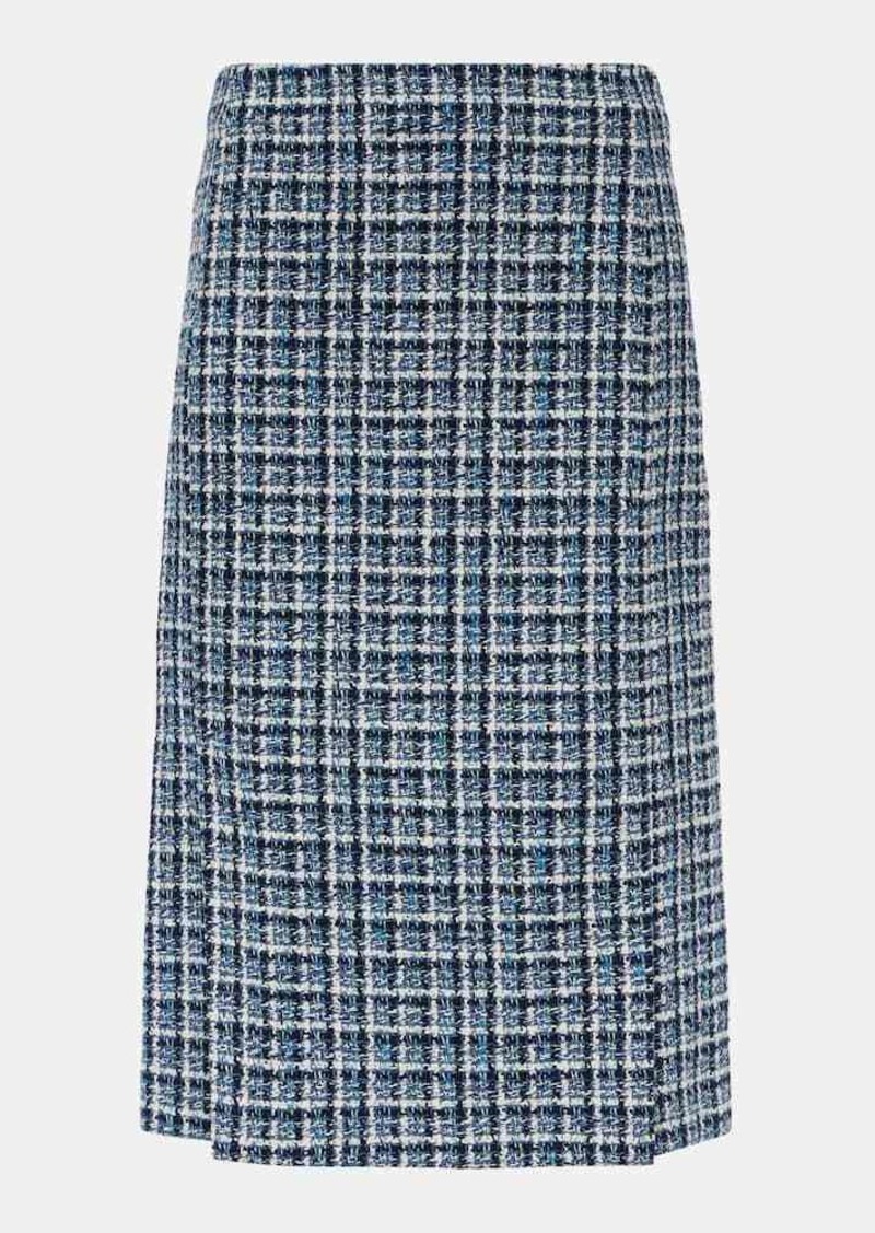 Etro High-rise cotton-blend tweed midi skirt