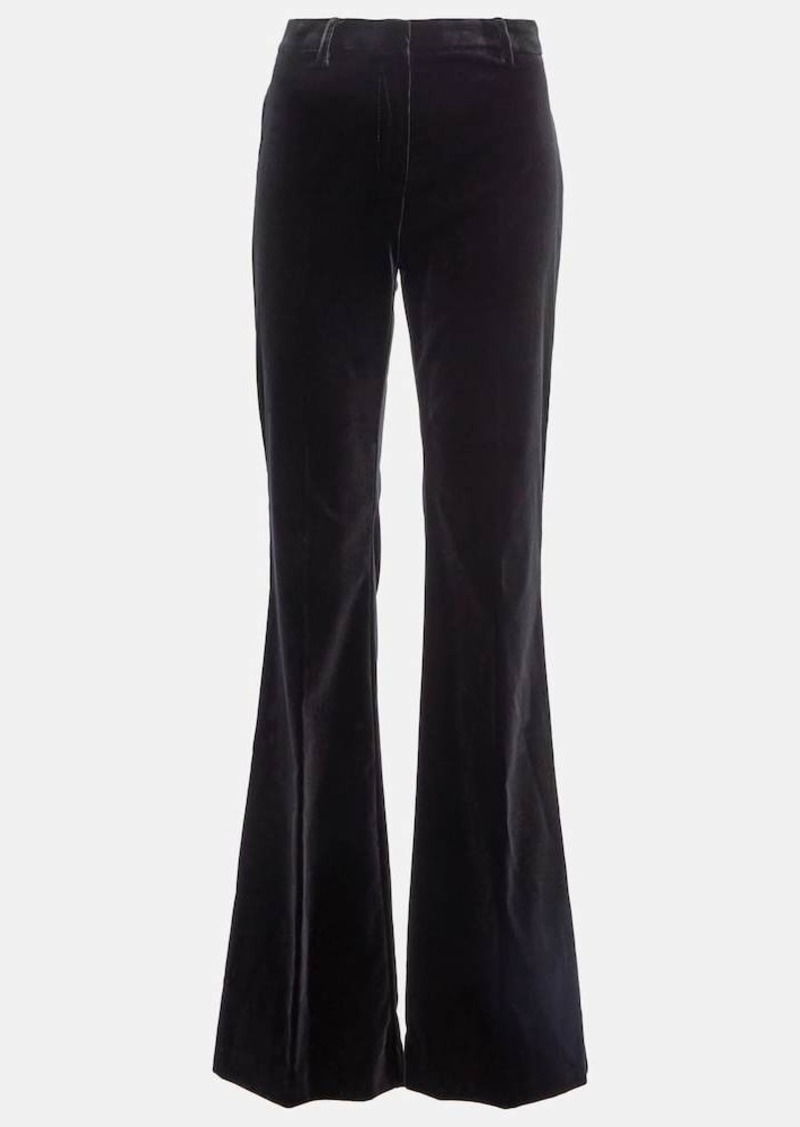 Etro High-rise cotton velvet flared pants