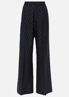 Etro High-rise wool and cotton wide-leg pants