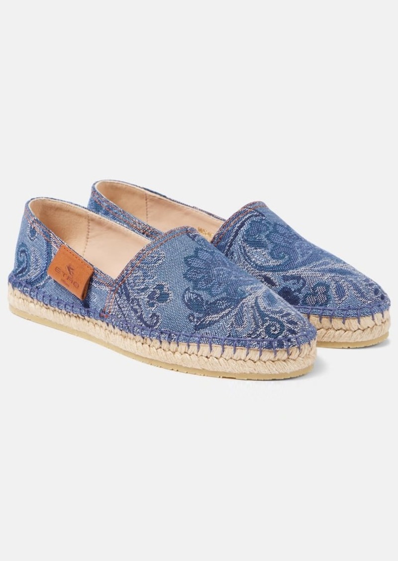 Etro Jacquard denim espadrilles