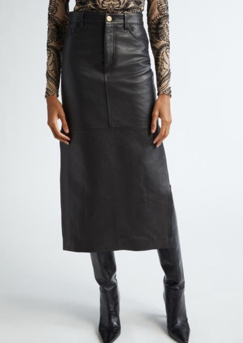 Etro Lambskin Leather Skirt