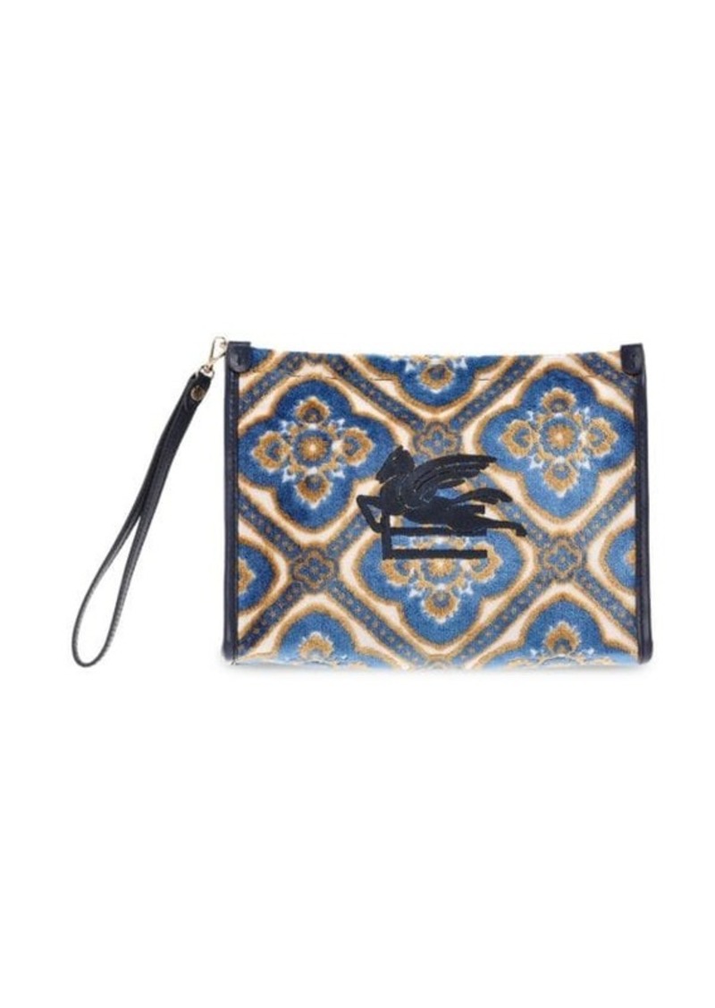 Etro Large Jacquard-Pattern Beauty Case In Multicolor Viscose