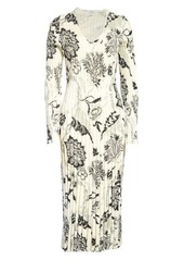 Etro Lucky Floral Long Sleeve Rib Sweater Dress