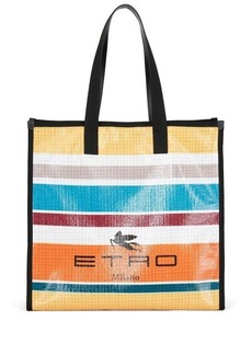 ETRO Nylon striped tote bag