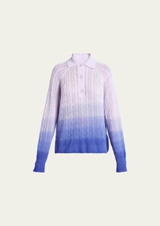 Etro Ombre Polo Cable Wool Top
