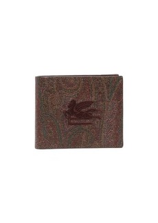 ETRO Paisley embroidered logo wallet