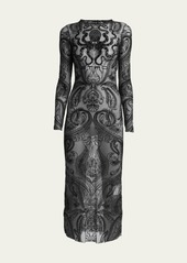 Etro Paisley Sheer Midi Dress