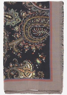 ETRO PAISLEY SILK AND CASHMERE SCARF