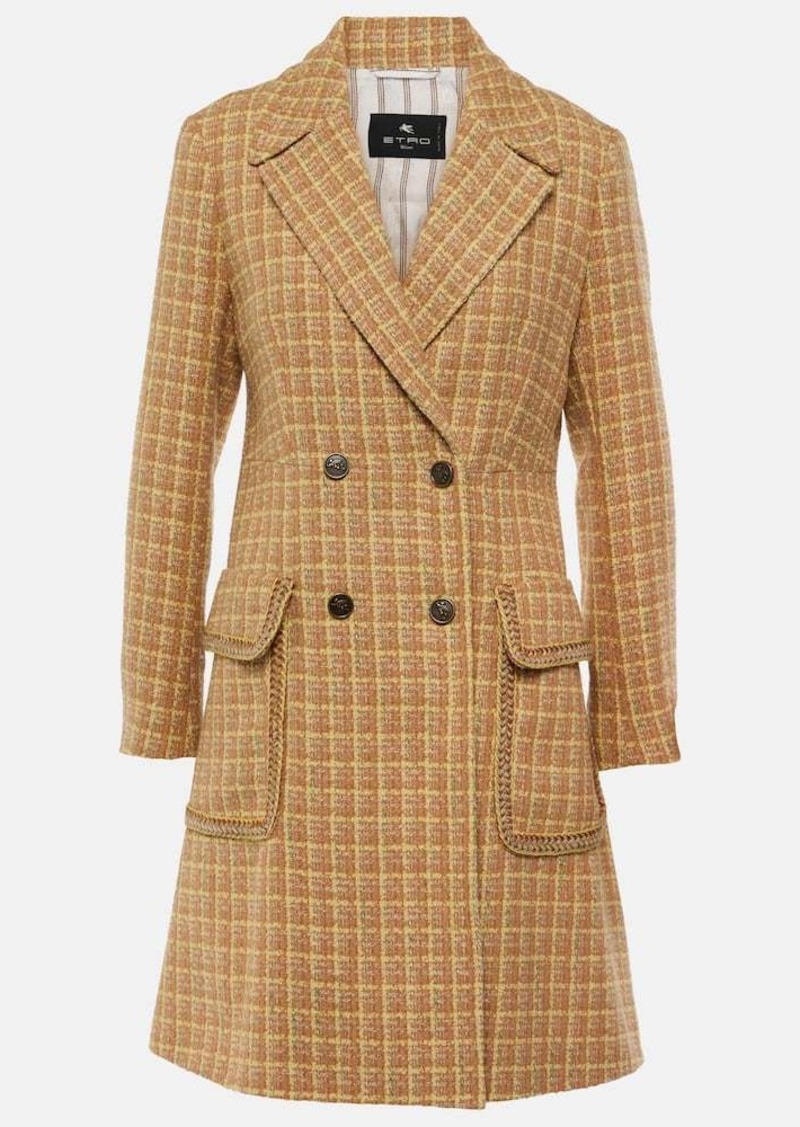 Etro Prince of Wales wool-blend coat