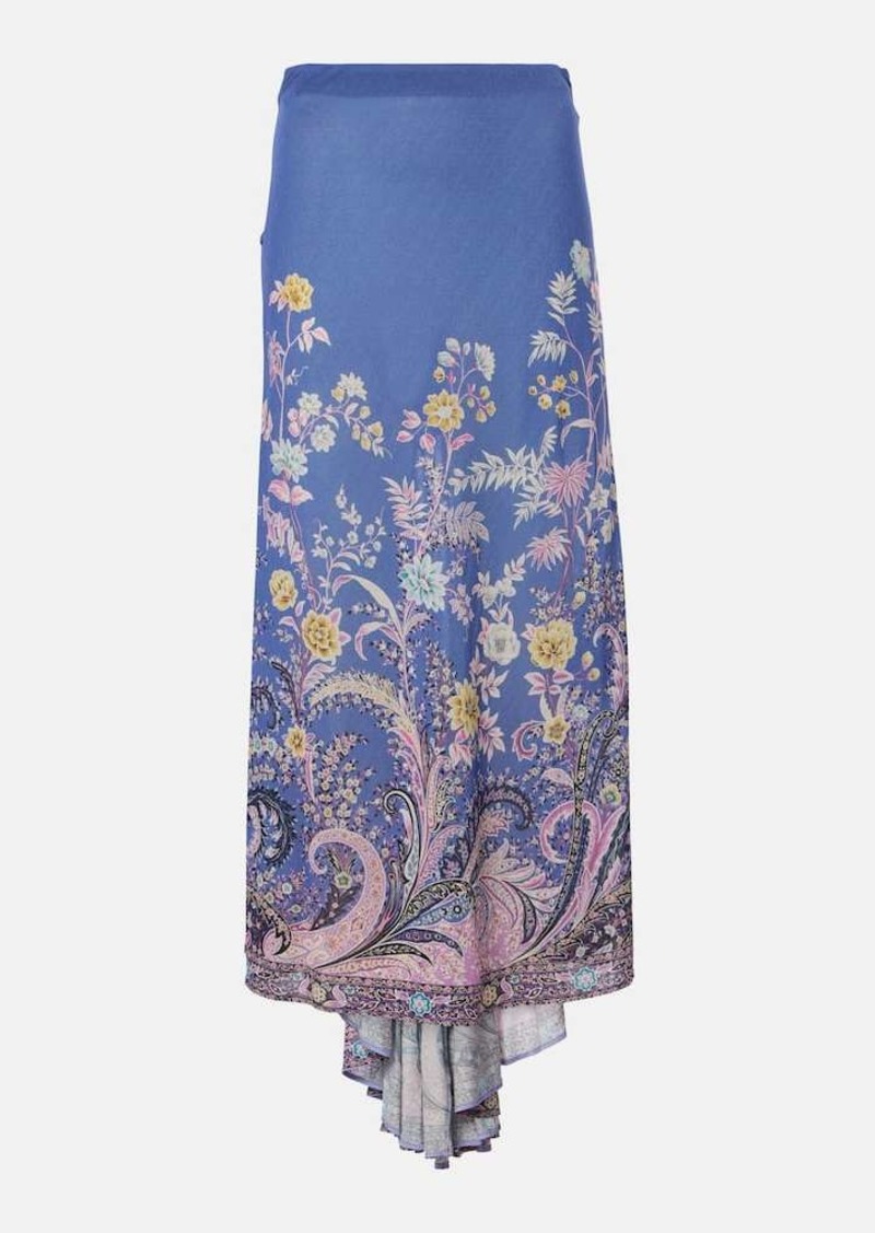 Etro Printed asymmetric maxi skirt