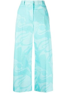 ETRO Printed cotton cropped trousers