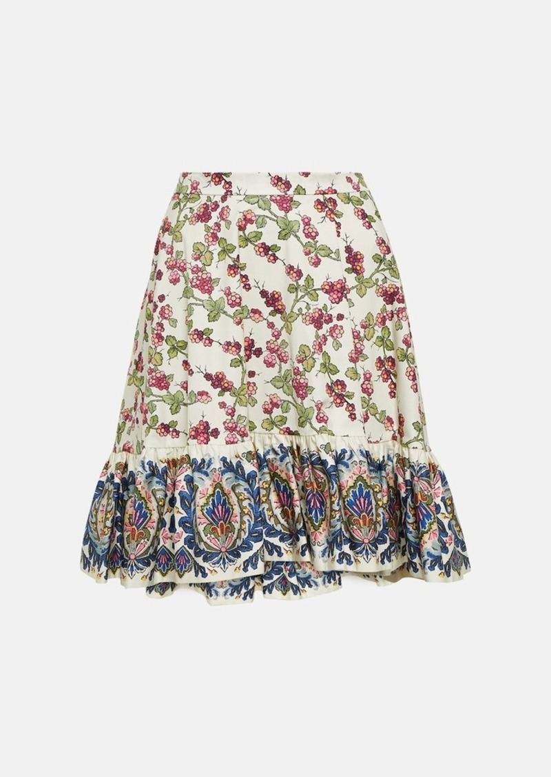 Etro Printed cotton miniskirt