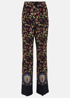 Etro Printed high-rise silk pants