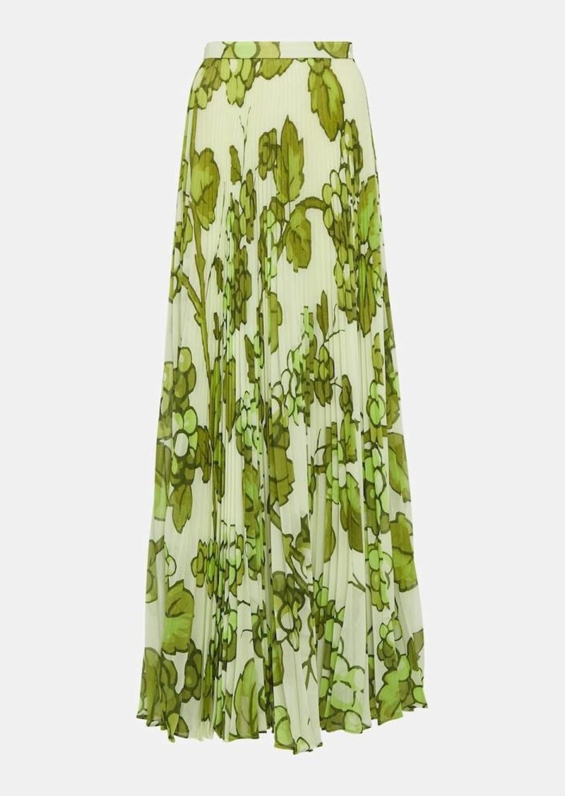 Etro Printed pleated high-rise maxi skirt