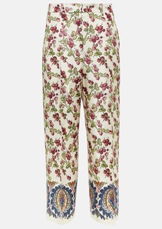 Etro Printed silk wide-leg culotte pants