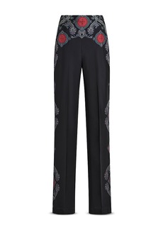 Etro Pull On Medallion Print Silk Pants