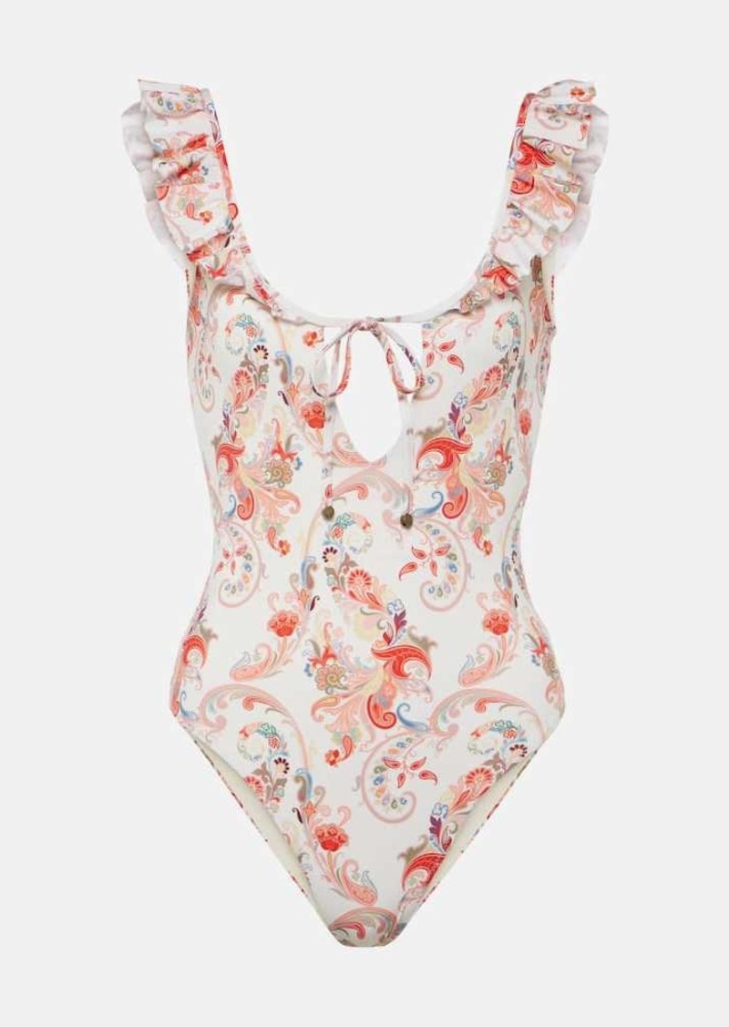 Etro Ruffled paisley swimsuit