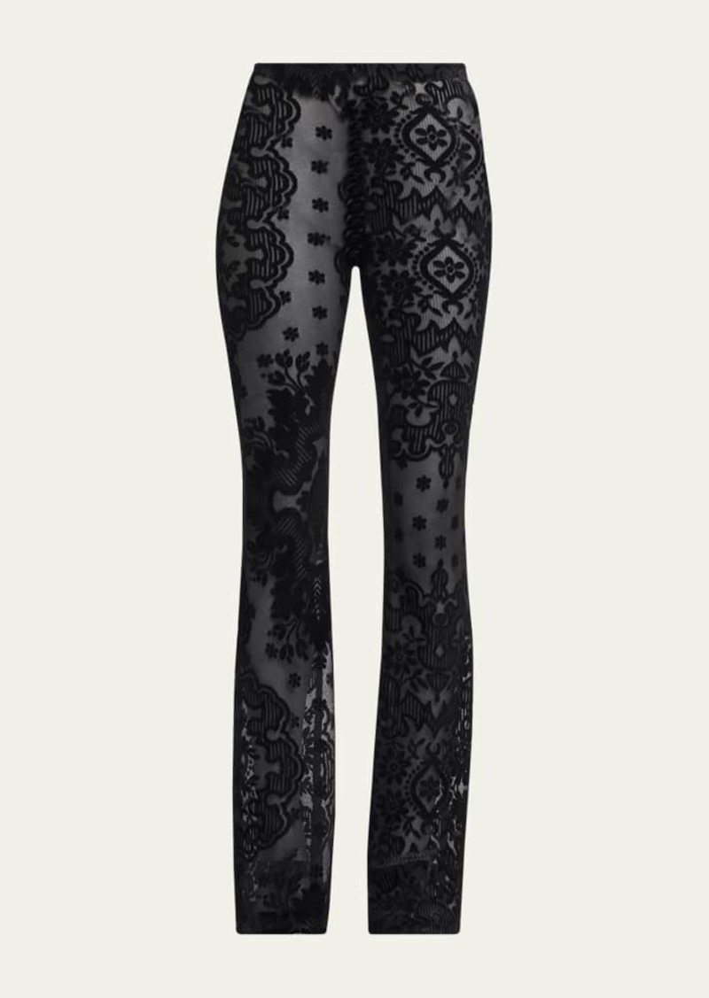 Etro Sheer Printed Velvet Trousers