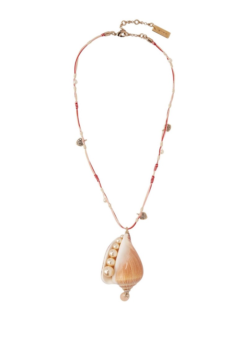 Etro Shell, crystal and faux-pearl necklace