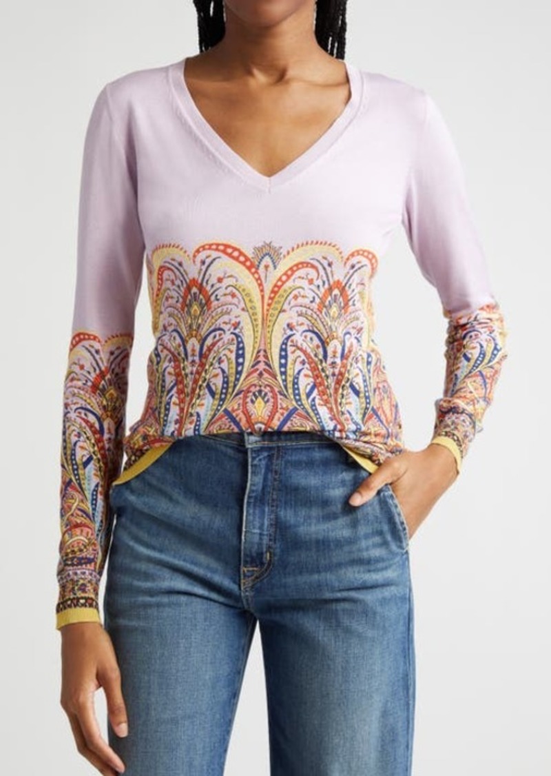 Etro Silk Blend V-Neck Sweater