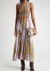 Etro Stripe Floral Print Sleeveless Sweater Dress