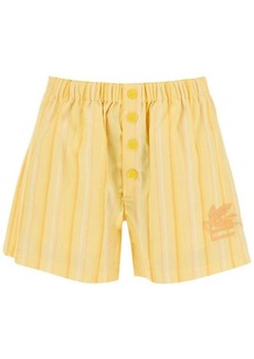 Etro striped shorts with logo embroidery