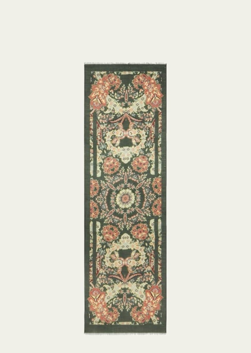 Etro Tosca Floral Wool-Blend Scarf