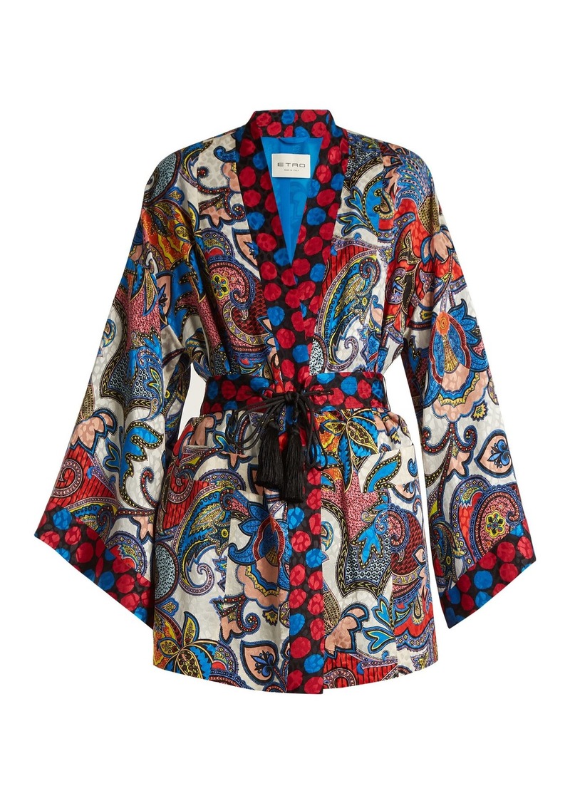 Etro Paisley-jacquard silk kimono-style jacket