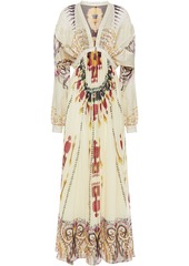 Etro Woman Fil Coupé Crepe De Chine-paneled Printed Silk-georgette Maxi Dress Cream