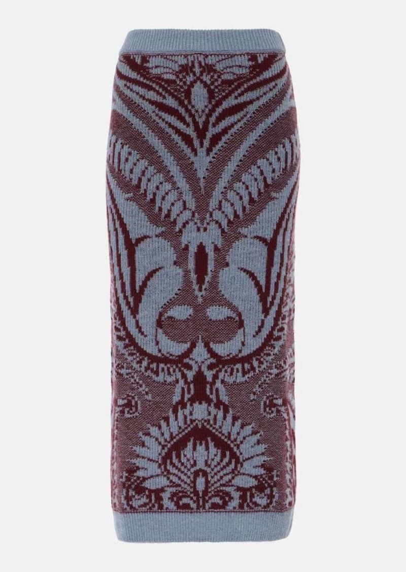 Etro Wool jacquard midi skirt