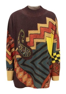 ETRO Wool sweater with patchwork print