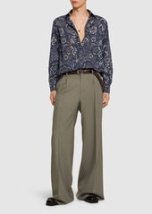 Etro Extra Wide Pleated Wool Pants