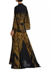 Etro Filigree Print Keyhole A-Line Gown