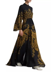 Etro Filigree Print Keyhole A-Line Gown