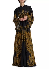 Etro Filigree Print Keyhole A-Line Gown