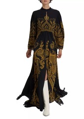 Etro Filigree Print Keyhole A-Line Gown