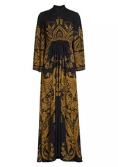 Etro Filigree Print Keyhole A-Line Gown