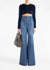 Etro floral-embroidered flared jeans