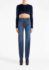 Etro floral-embroidered high-waist jeans
