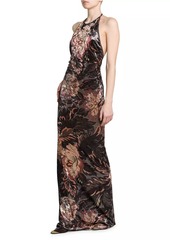 Etro Floral Halter Column Gown