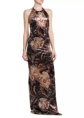 Etro Floral Halter Column Gown