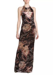 Etro Floral Halter Column Gown