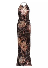 Etro Floral Halter Column Gown