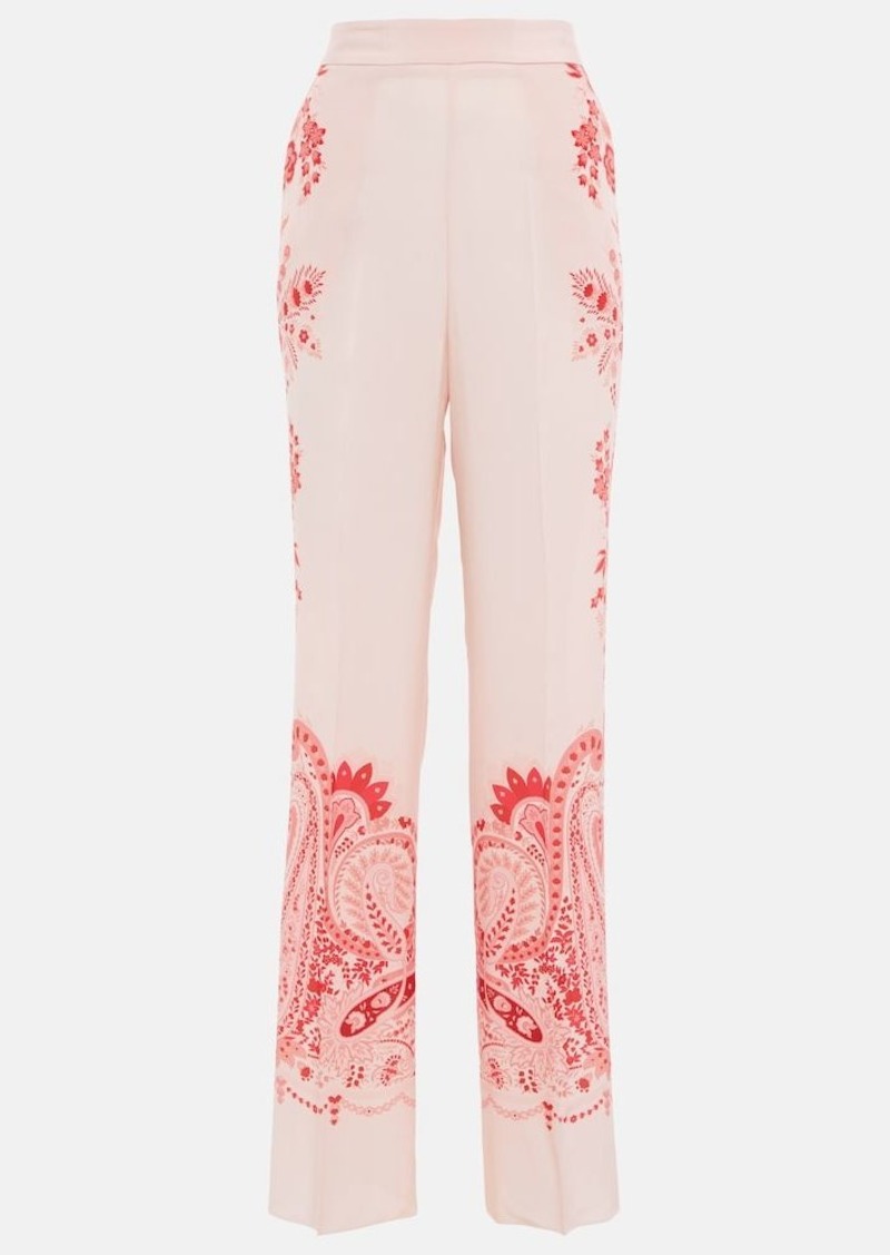 Etro Floral high-rise silk palazzo pants