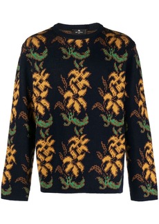 Etro floral intarsia-knit wool jumper