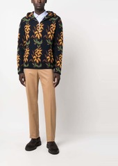 Etro floral-intarsia virgin wool hoodie