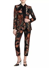 Etro Floral Jacquard Ruffle Blouse