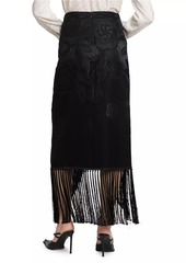 Etro Floral Jacquard Twist Fringe Skirt